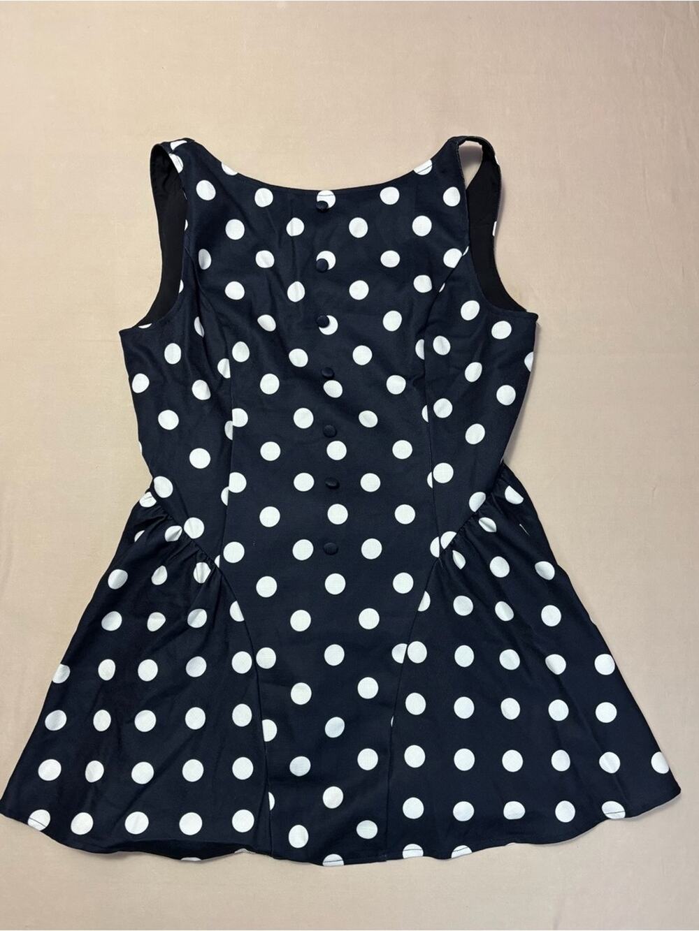 NWOT Cider Black and White Polka Dot Button Front Backless Women's Dress Size XL
